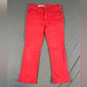 Pilcro Red Straight Leg Jeans Vibrant Stretch Denim